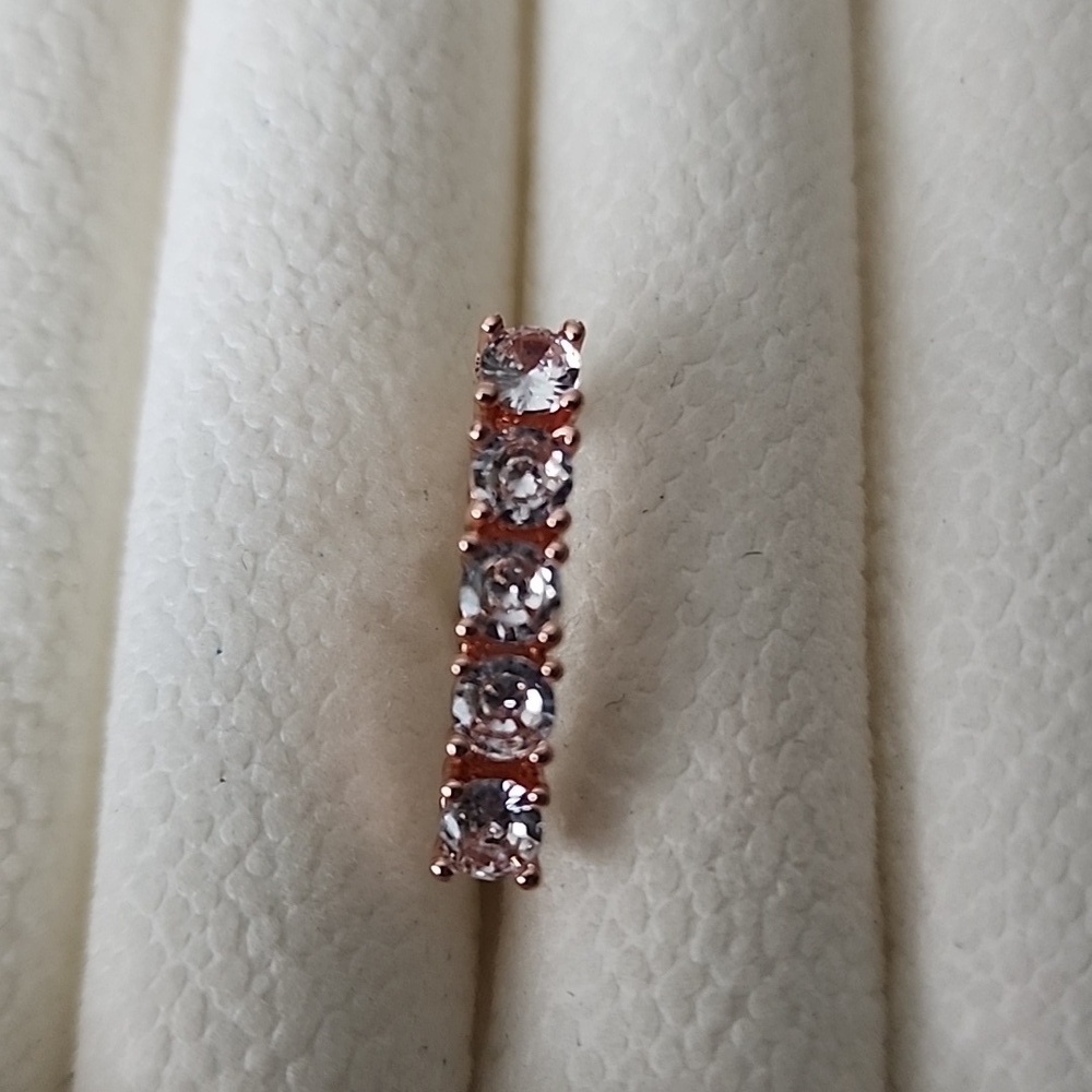 BELLY BUTTON RING  Surgical STEEL 14G  CZ ROSE GOLD
